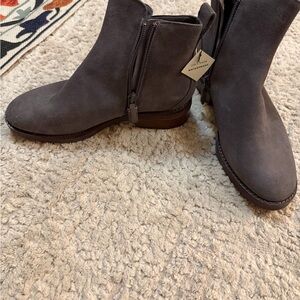 Cole Haan Gray Suede Ankle Booties with Side Zipper
